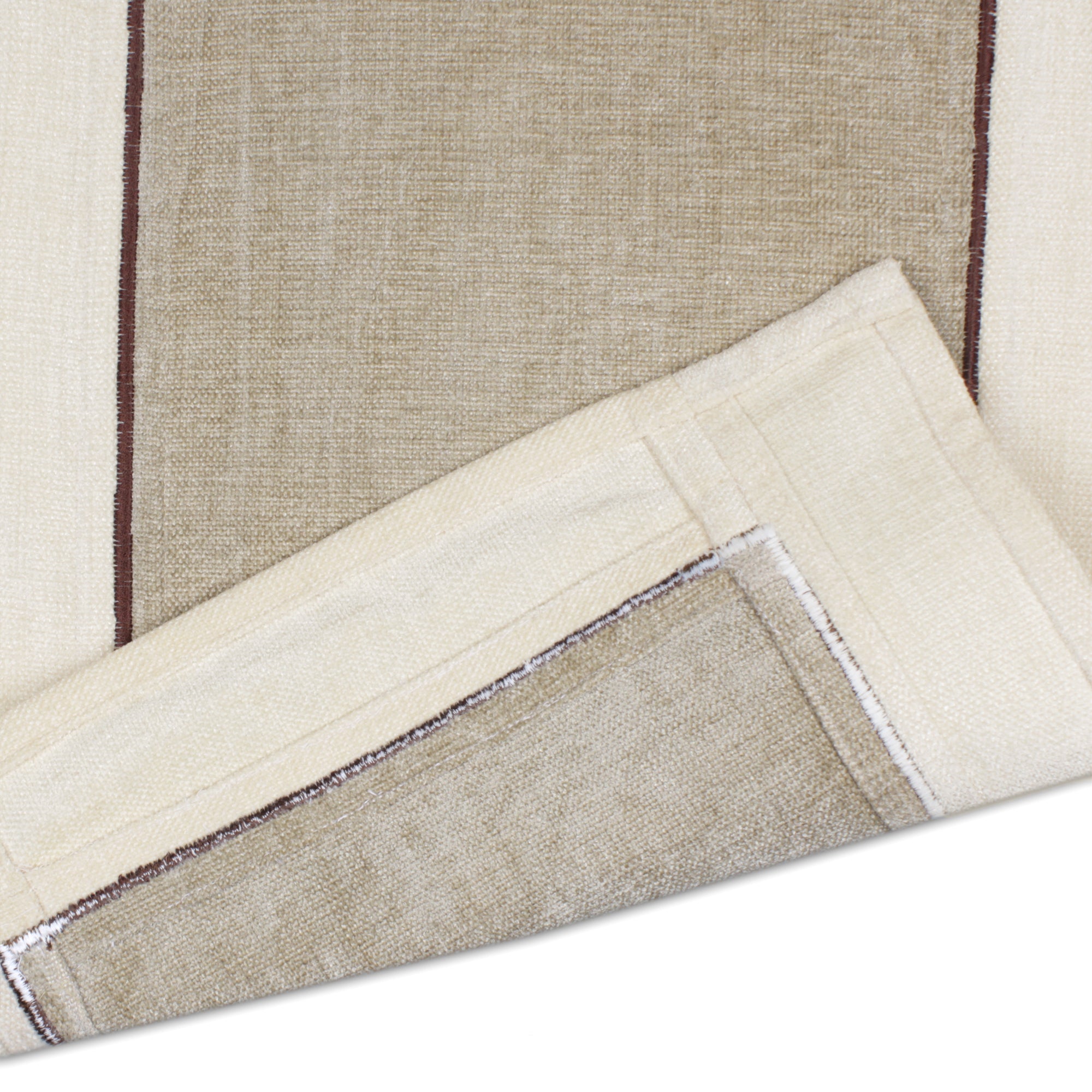 Cotton Off White & Beige Table Runner (Pack of 1)