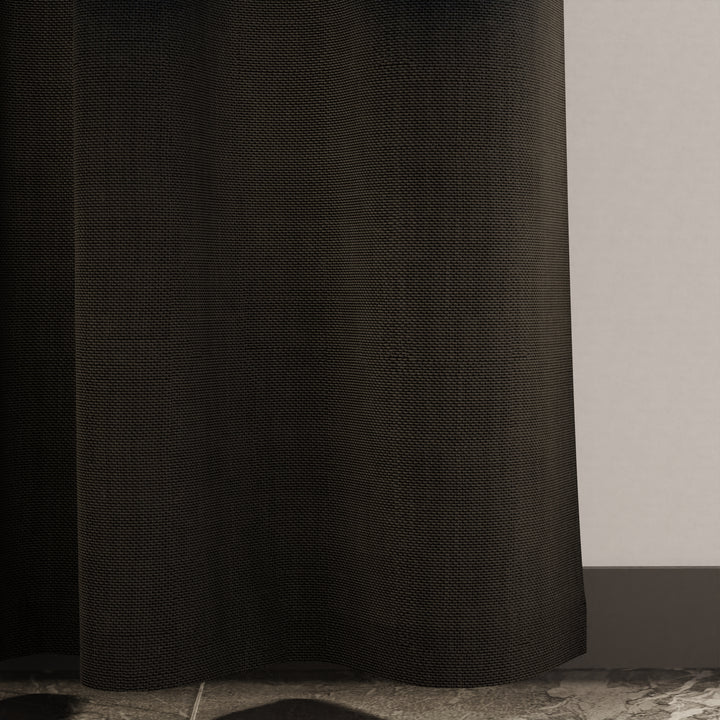 Canvas Jet Black Curtain (Pack of 1)