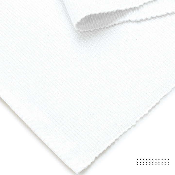 Ribbed Cotton White Table Runner (Pack of 1)
