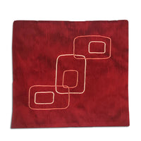 Dupion Silk Chain Red Cushion Cover (Pack of 2)