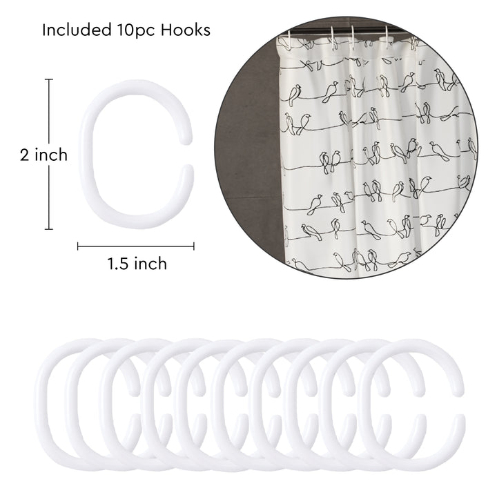 Polyester Blackbirds Shower Curtain (Pack of 1)