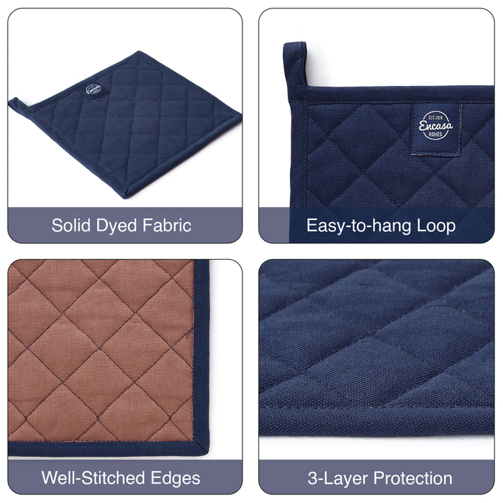 Yarn Dyed Cotton Scotch Blue Potholder (Pack of 4)