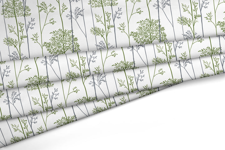 Polyester Printed Green Branches Fabric (1 Meter)