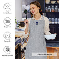 Cotton Ticking Navy Blue Apron (Pack of 1)