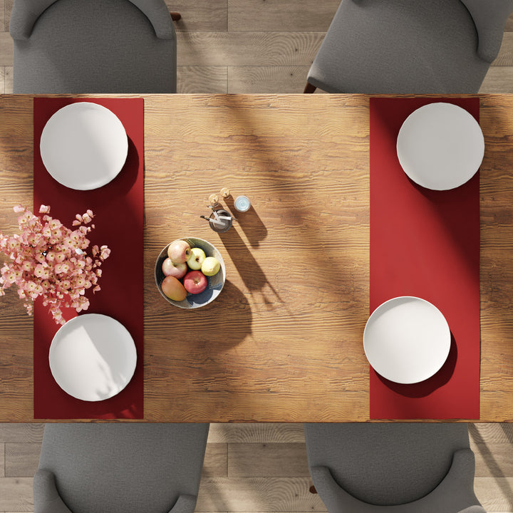 Canvas Deep Red Table Runner (Pack of 1)
