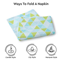 Cotton Triangles Aqua Table Napkin
