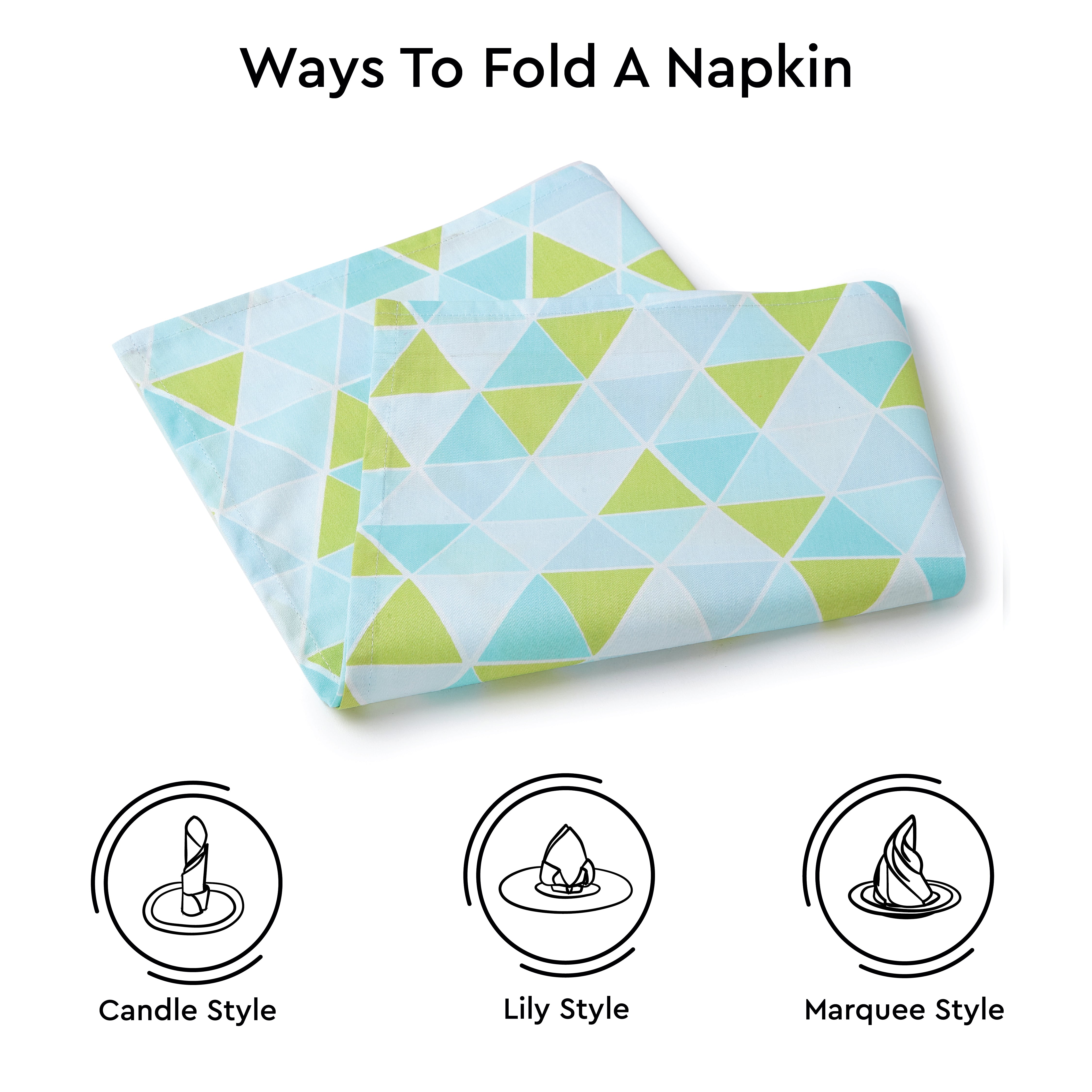 Cotton Triangles Aqua Table Napkin