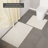 Polyester Natural Shower Curtain + Bathmat (Pack of 3)