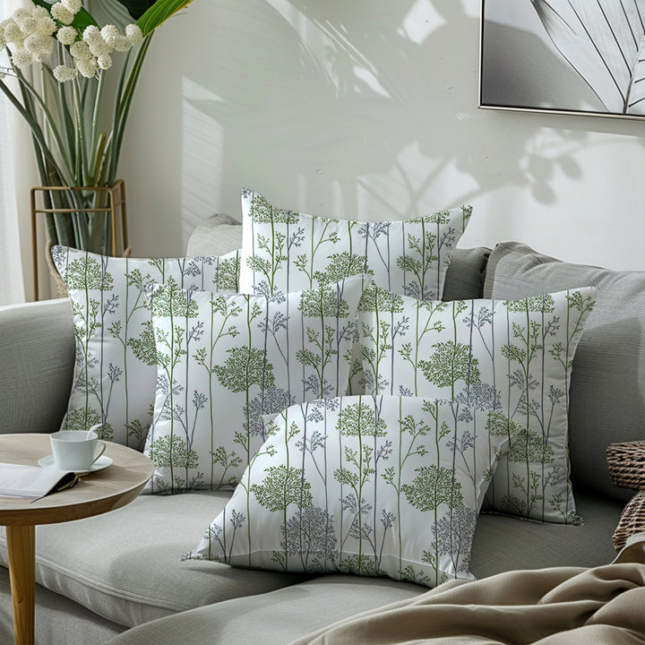 Micro Green Branches Cushion Cover