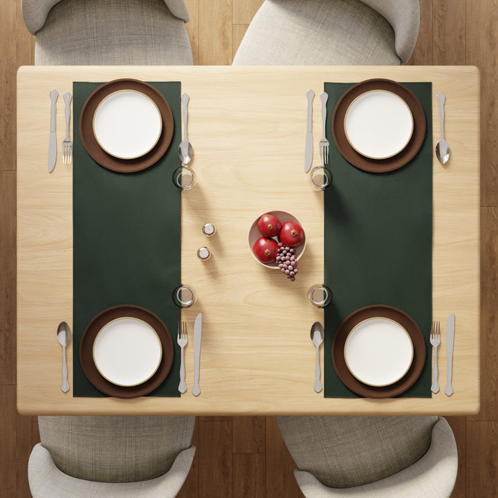 PVC Leather Green Table Runner