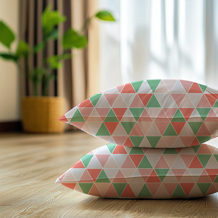 Micro Big Triangles Tomato Cushion Cover