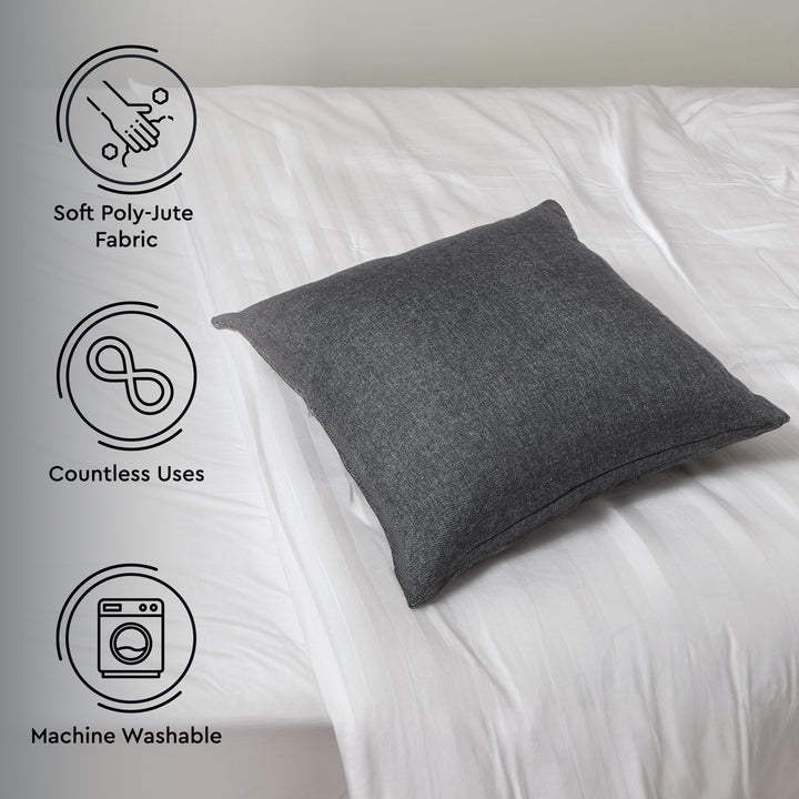 Jute Cherry Black Cushion Cover (Pack of 2)