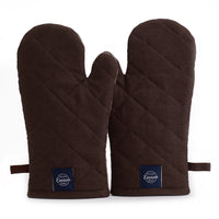 Canvas Dark Taupe & Beige Oven Gloves (Pack of 2)