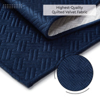 Quilted Velvet Navy Blue Table Runner