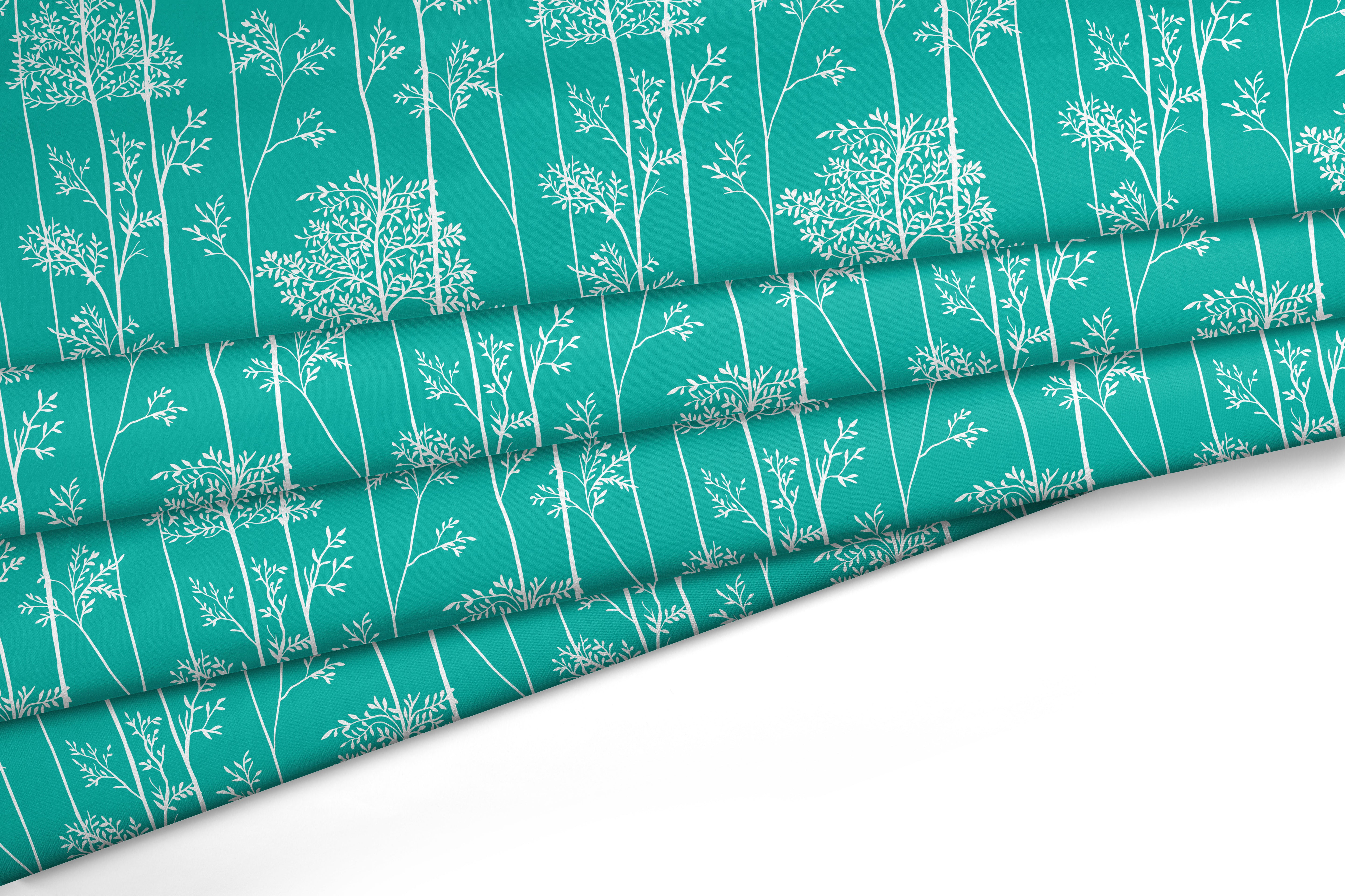 Polyester Printed Blotch Teal Fabric (Pack of 1)