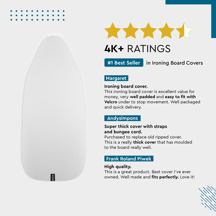 20s Sheeting - Silver Silver Luxury Ironing Board Cover (Pack of 1)