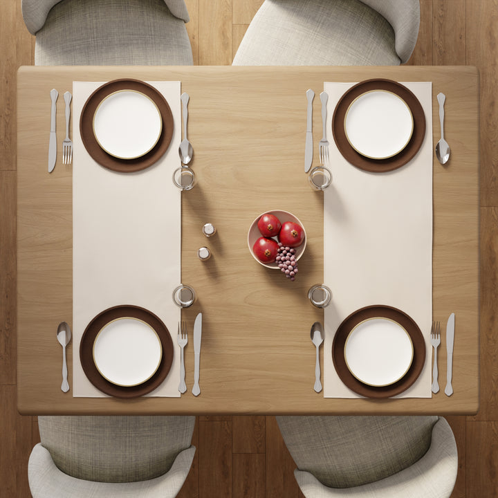 PVC Leather Cream Table Runner (Pack of 1)