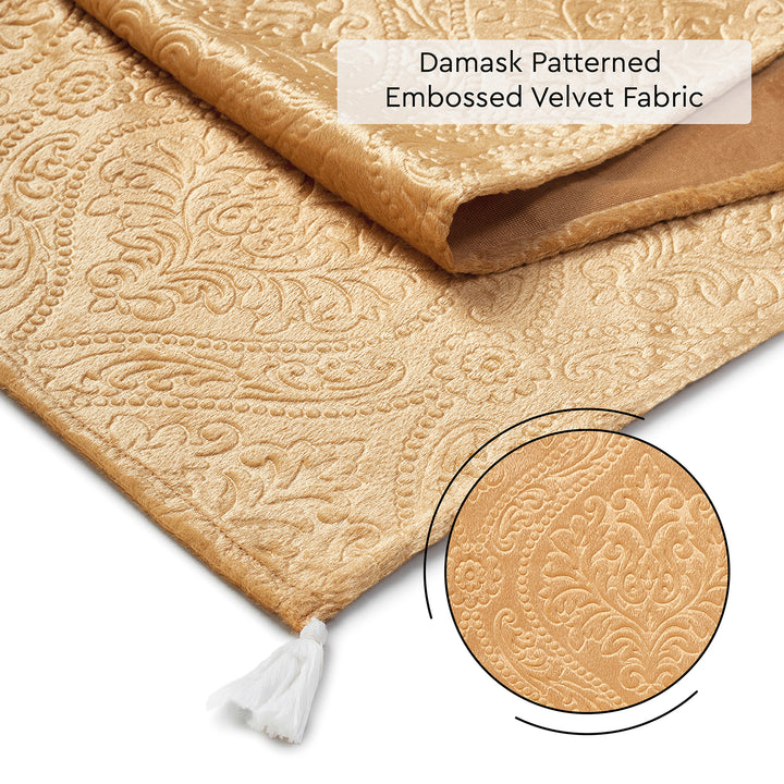Embossed Velvet Gold Table Runner