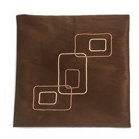 Dupion Silk Chain Coffee Cushion Cover (Pack of 2)