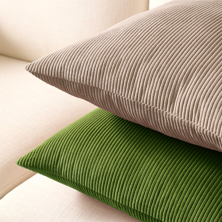 Corduroy Military Green Cushion Cover (Pack of 2)