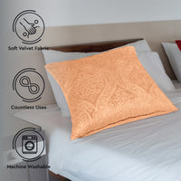 Embossed Velvet Peach Cushion Cover (Pack of 2)