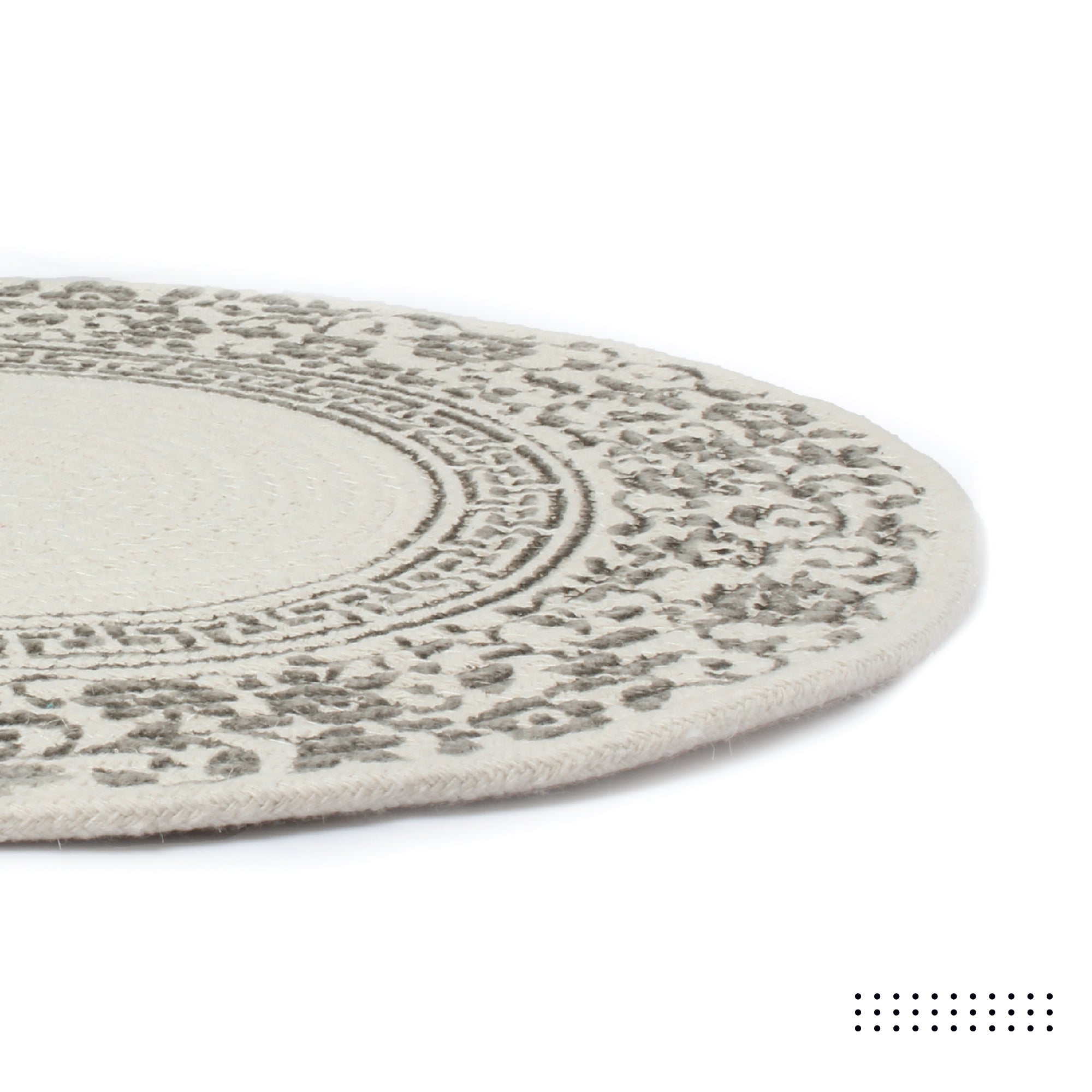 Cotton Printed Grey Placemat (Pack of 4)
