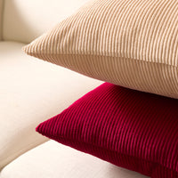 Corduroy Beige Cushion Cover