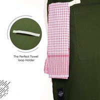 Cotton Leaf Green Apron (Pack of 1)
