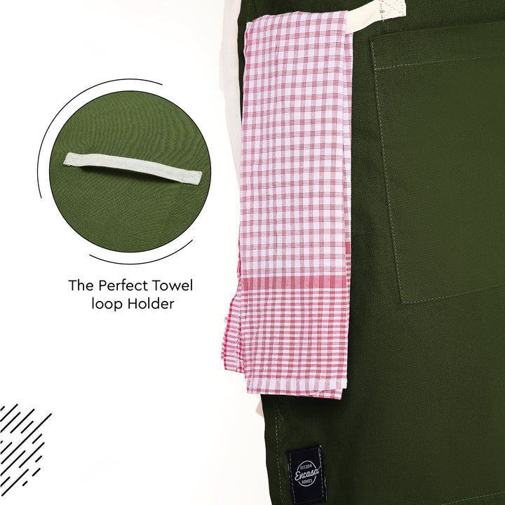 Cotton Leaf Green Apron (Pack of 1)