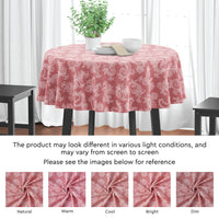 Cotton chambray Red Table Cloth (Pack of 1)