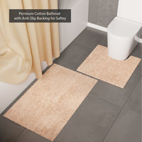 Polyester Beige Shower Curtain + Bathmat (Pack of 3)