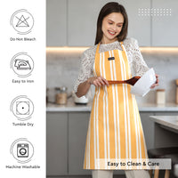 RC Yarn-Dyed Franca Yellow Stripes Apron (Pack of 1)