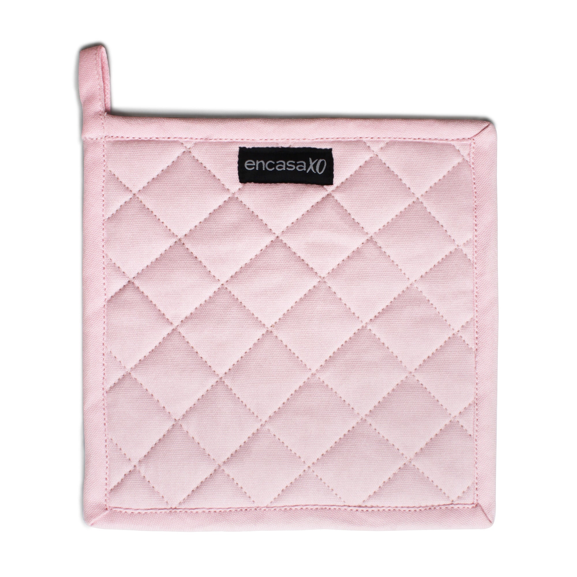 Cotton Canvas Light Pink & Light Grey Potholder
