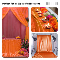 Satin Polyester Silk Orange Fabric