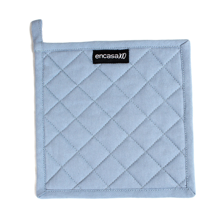 Yarn Dyed Cotton B Grey & Cobalt Blue Potholder (Pack of 2)