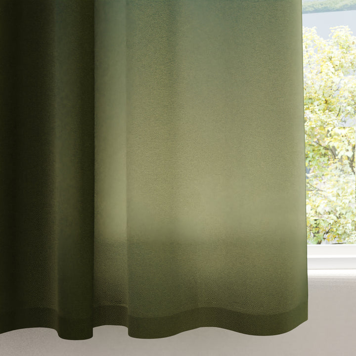 Canvas Leaf Green Curtain (Pack of 1)