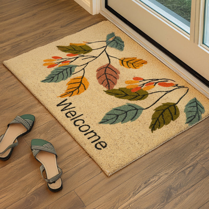 Coir Door Mats for Home Entrance Thick Anti-slip Welcome Doormat with PVC Back | Ideal for Indoor, Outdoor, Patio, Home and Office | Durable and Easy to Clean