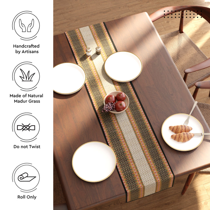 Madur Kathi Black Table Runner (Pack of 1)