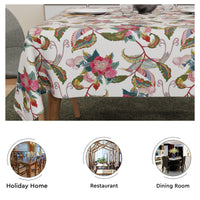 Polyester Chintz Red Table Cloth (Pack of 1)