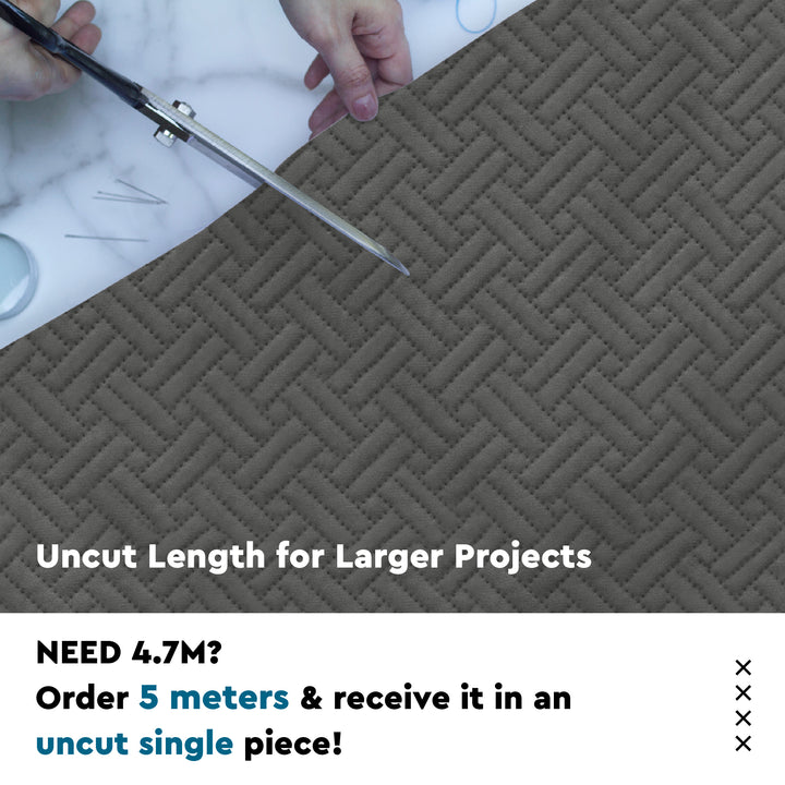 Quilted Polyester Fabric Dark Grey Fabric