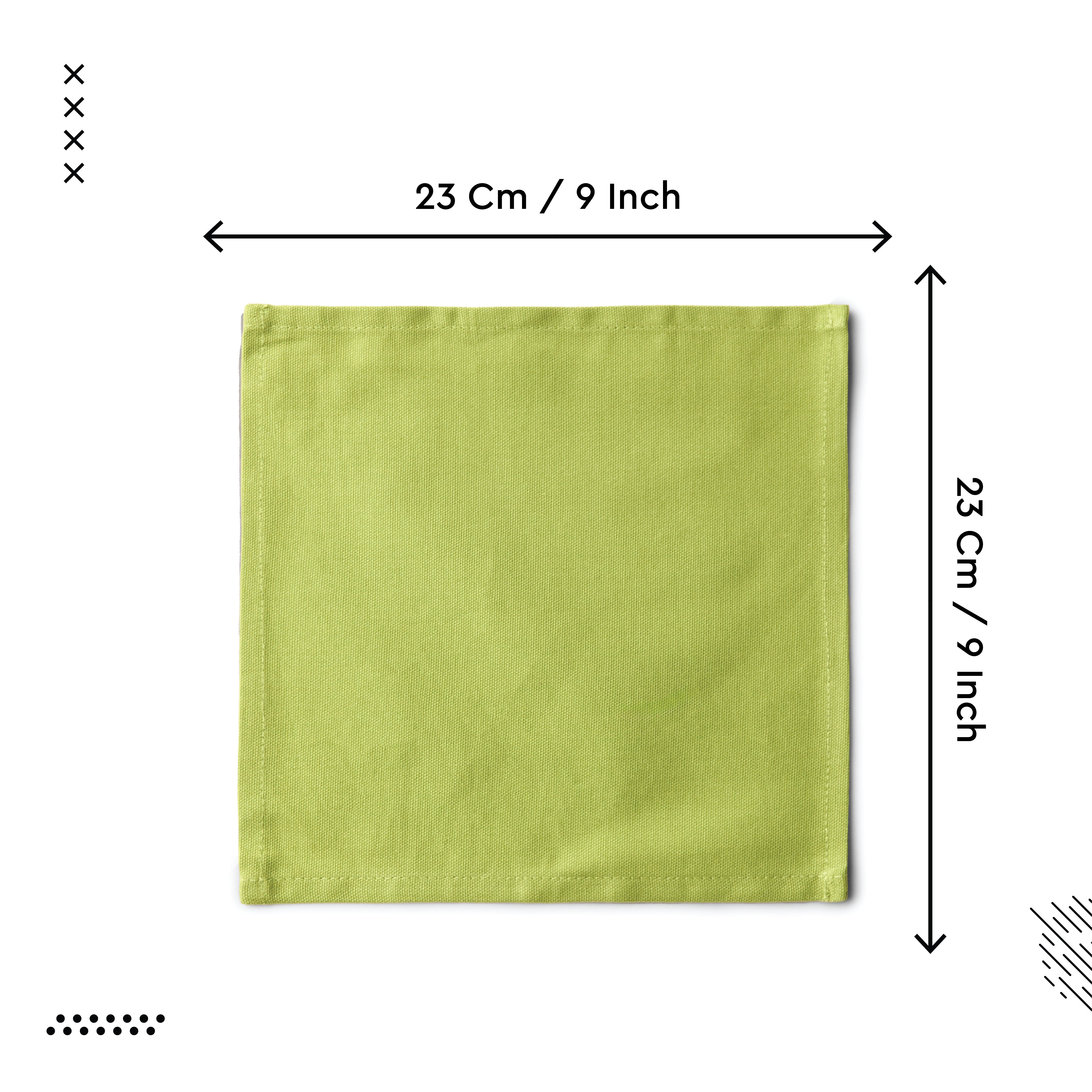 Cotton Lime Green Table Napkins (Pack of 12)
