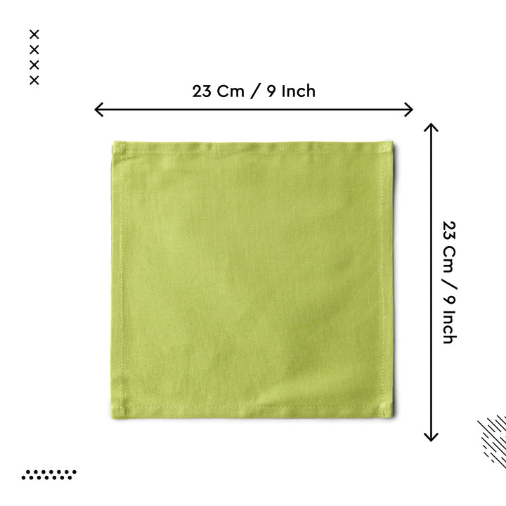 Cotton Lime Green Table Napkins (Pack of 12)