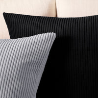 Corduroy Black Cushion Cover (Pack of 2)