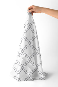 20s Sheeting White Tiles Fabric (1 Meter)