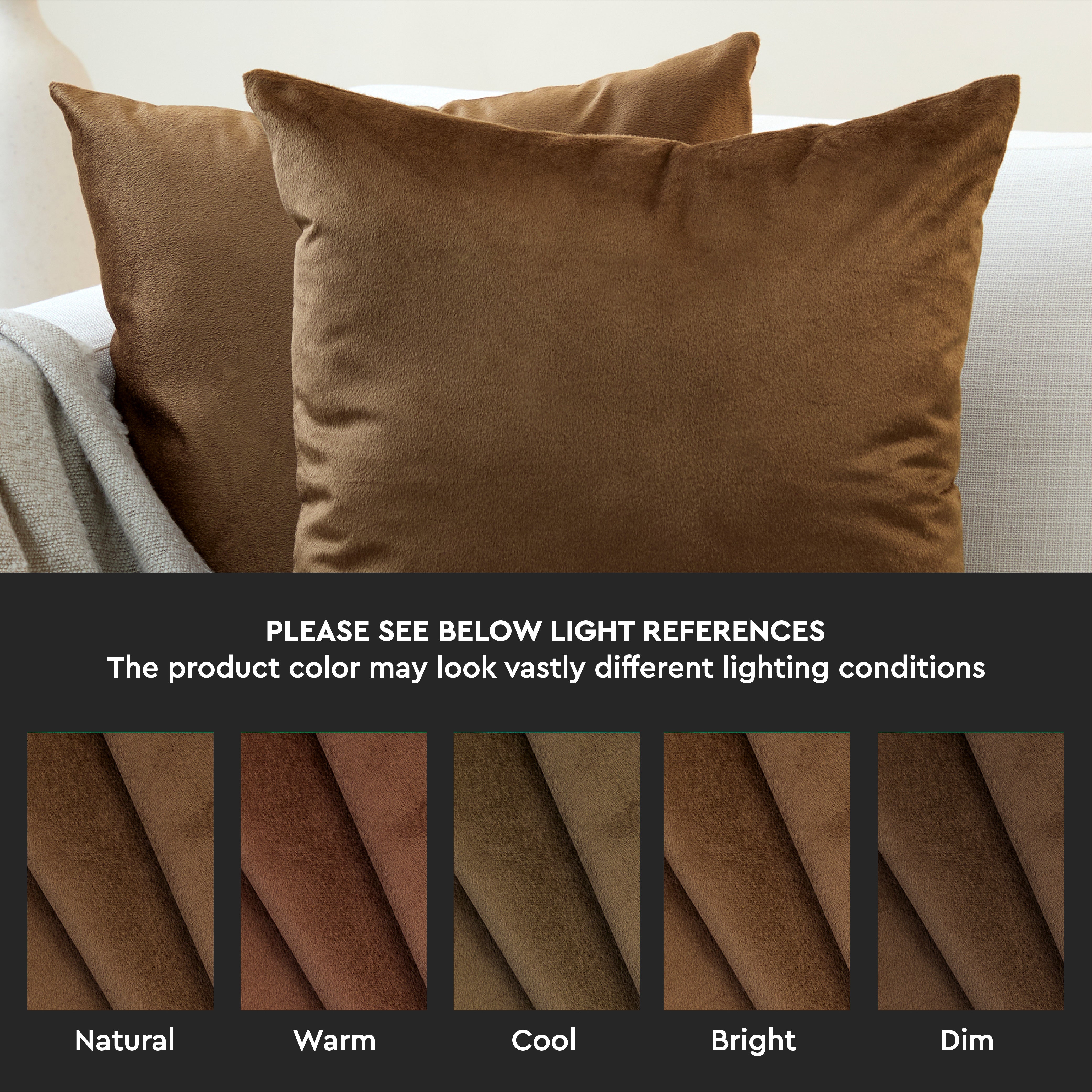 Velvet Brown Cushion Cover (Pack of 2)