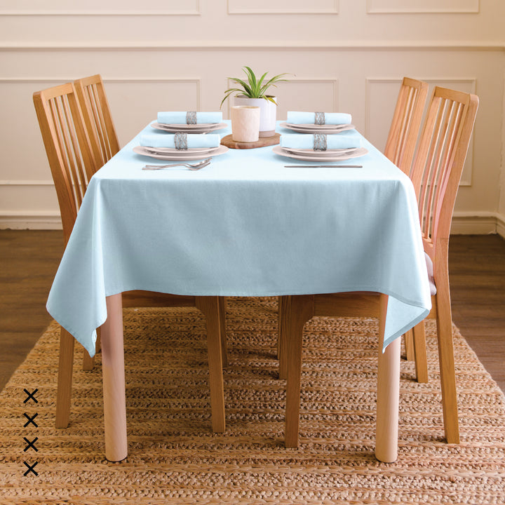 Cotton Ice Blue Table Cloth (Pack of 1)