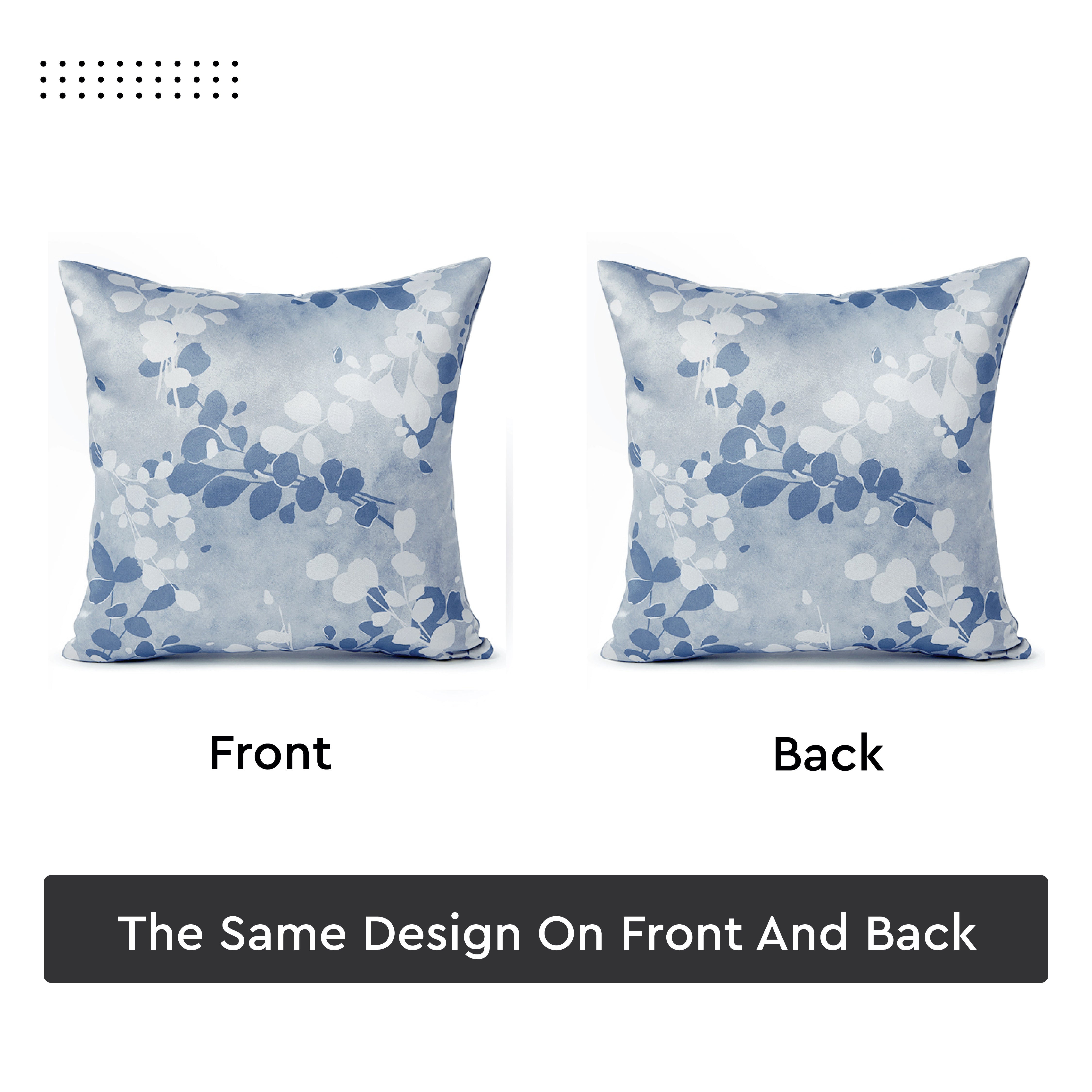 Blackout Polyester L2 Blue Cushion Cover (Pack of 2)
