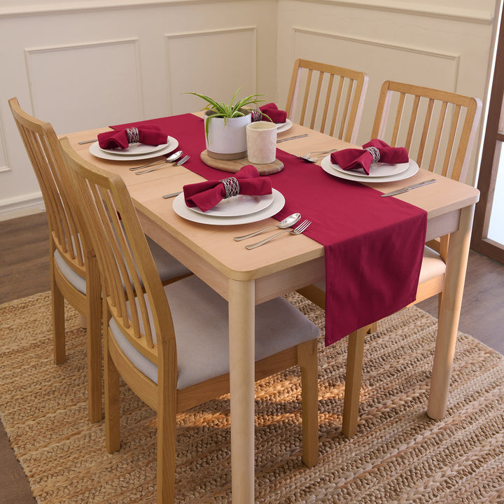 Cotton Rich Maroon Table Napkins (Pack of 6)
