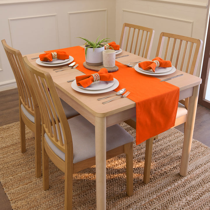 Cotton Orange Table Napkins (Pack of 6)