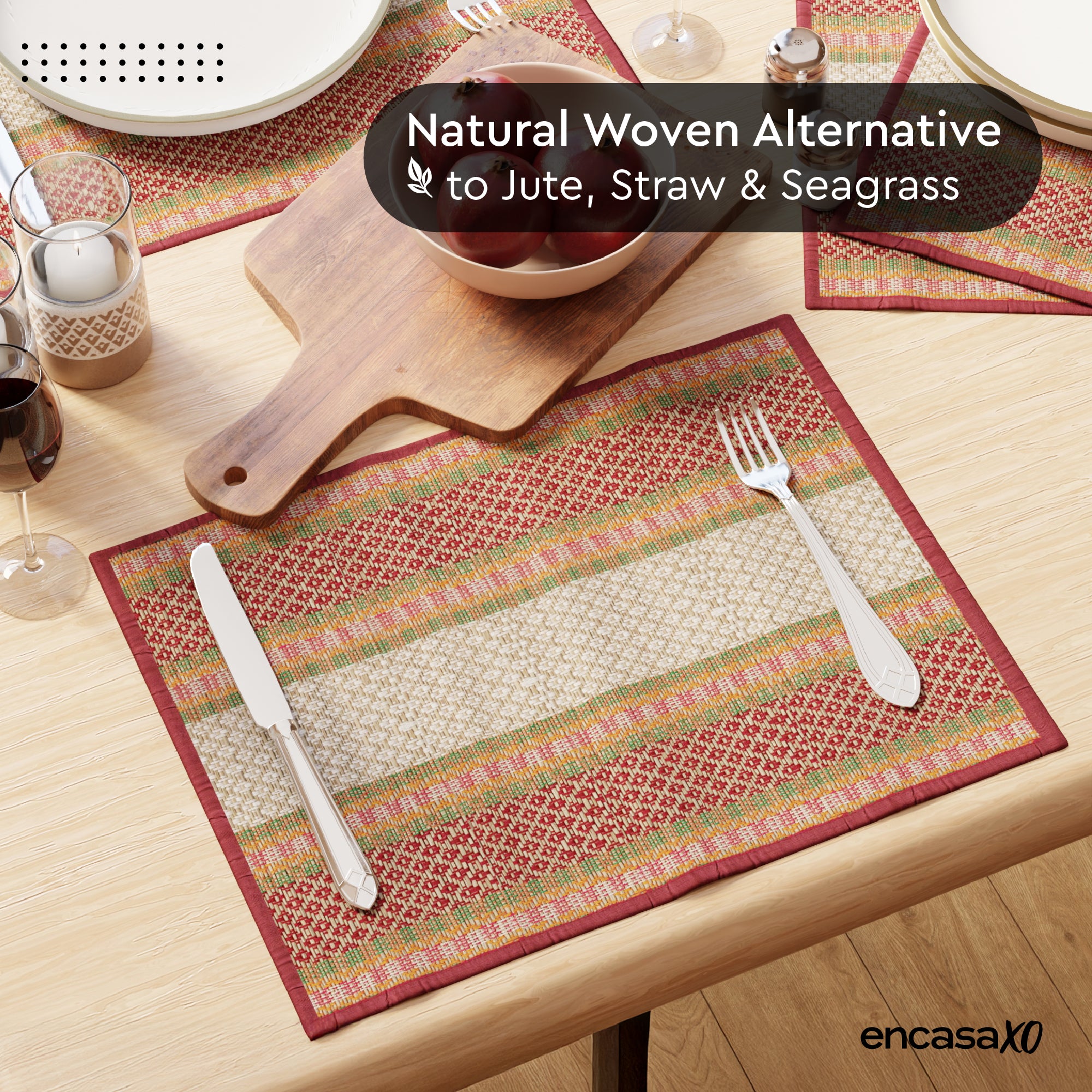 Madur Kathi Red Placemat (Pack of 4)